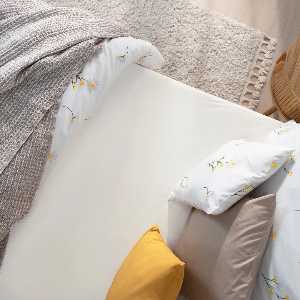 Goldea jersey gumis lepedő - krémszínű 90 x 200 cm