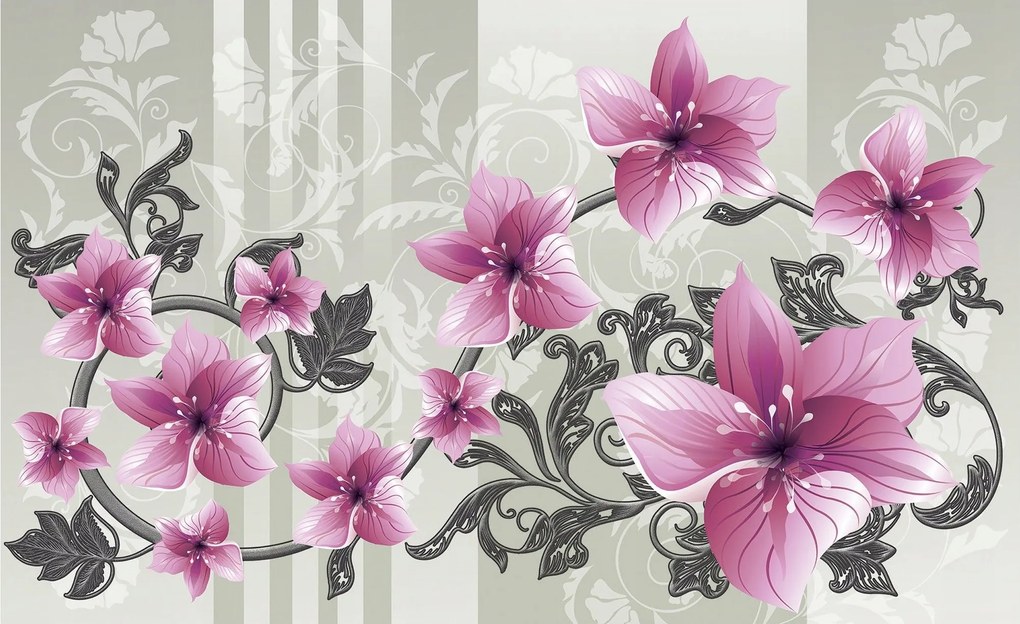 Fotótapéta Virágok 3D Elegancia Romantika Perspektíva 200x140 +ragasztó