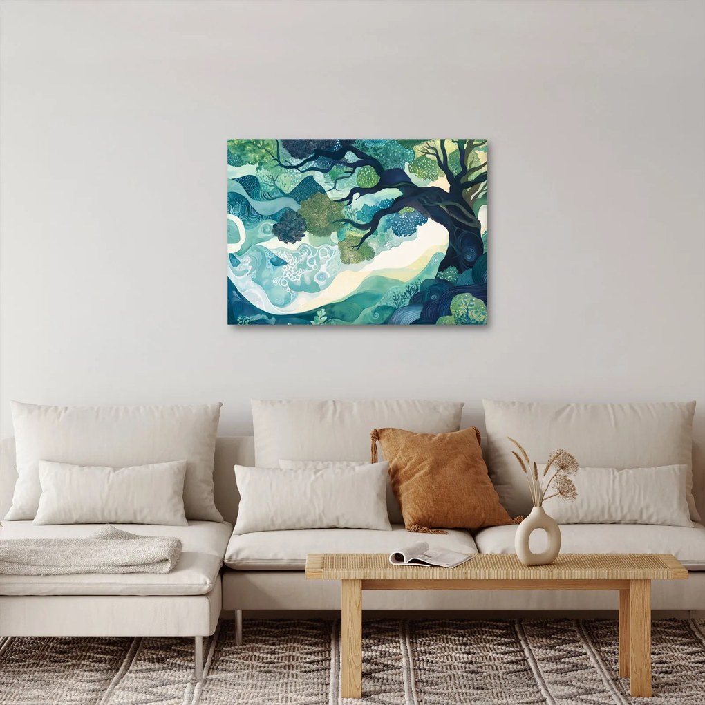 Kép – Az életfa zöld lombkoronája (70x50 cm)