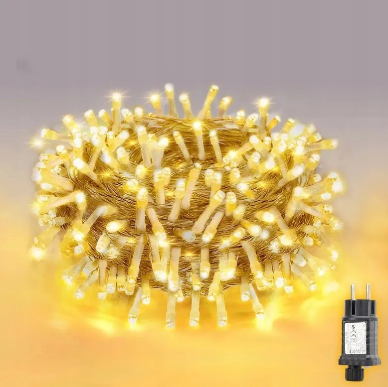 Salcar LED-es karácsonyfa lámpa 20 m 300 Led 8 üzemmód Időzítő IP44 Meleg fehér