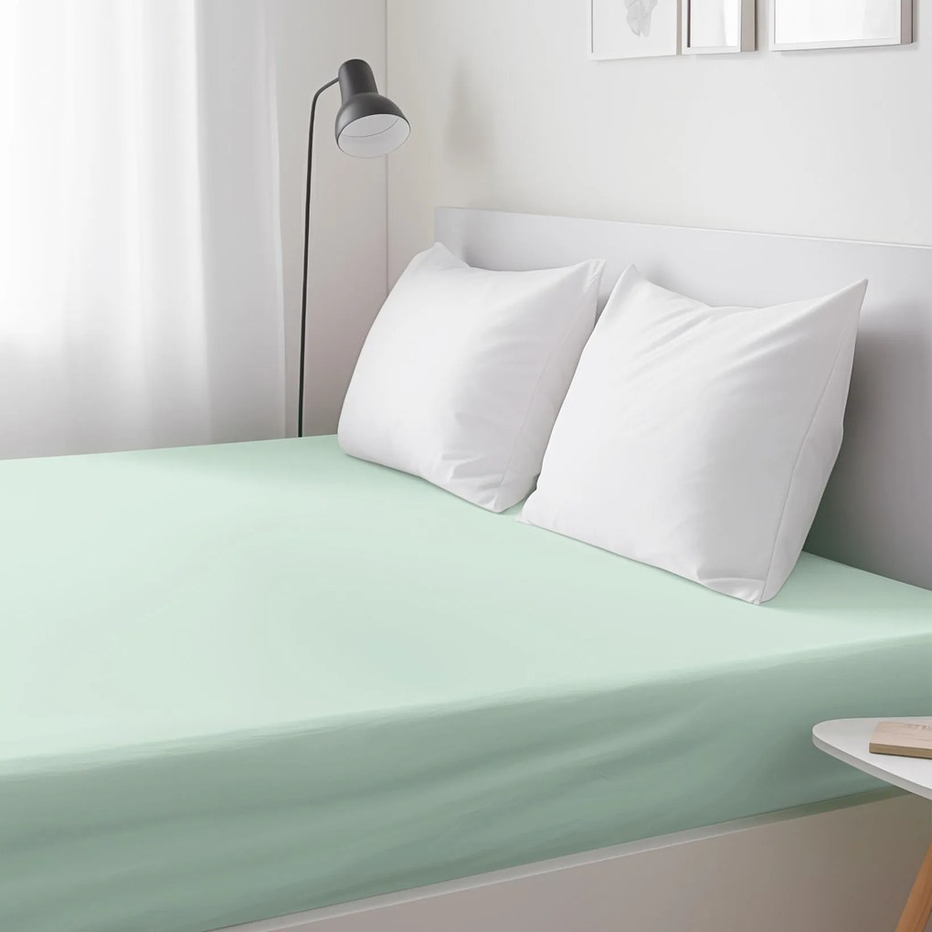 Goldea körgumis pamut lepedő - világos menta 200 x 200 cm