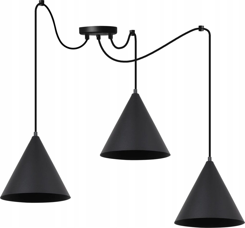 Mennyezeti Lámpa Lógó Csillár Pók Loft Soho Kúp Fekete 25CM E27