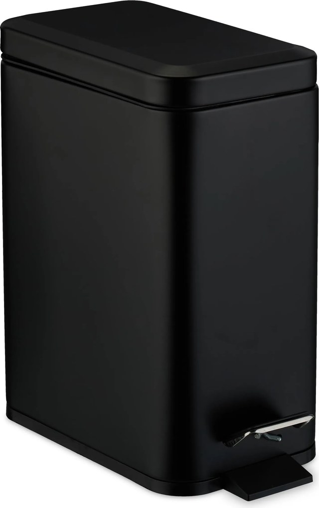 Fürdőszobai kosár pedálos 5L Soft Close Fekete matt Modern