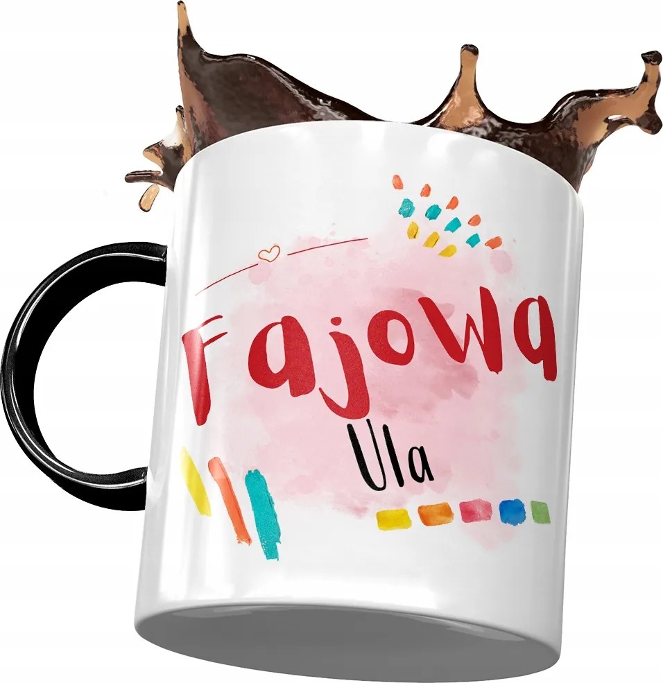 Fekete bögre Ursula Kaptár Barátnő Feleség Nyomtatott Fotóval