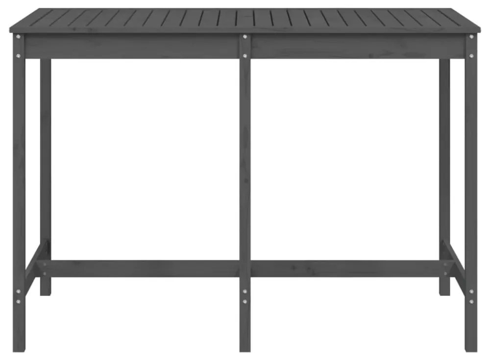 szürke tömör fenyőfa kerti asztal 159,5x82,5x110 cm