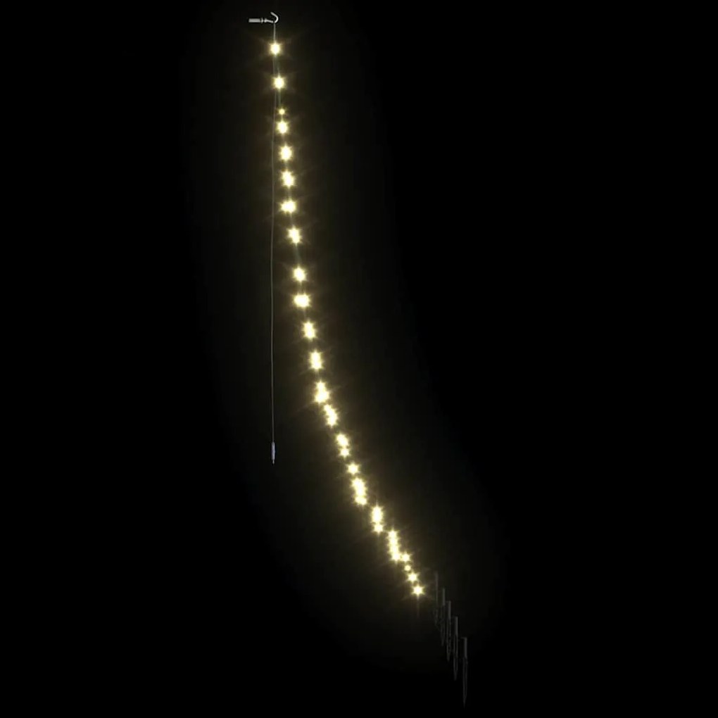 LED Karácsonyfák talajráccsal Meleg fehér 180 cm Fém