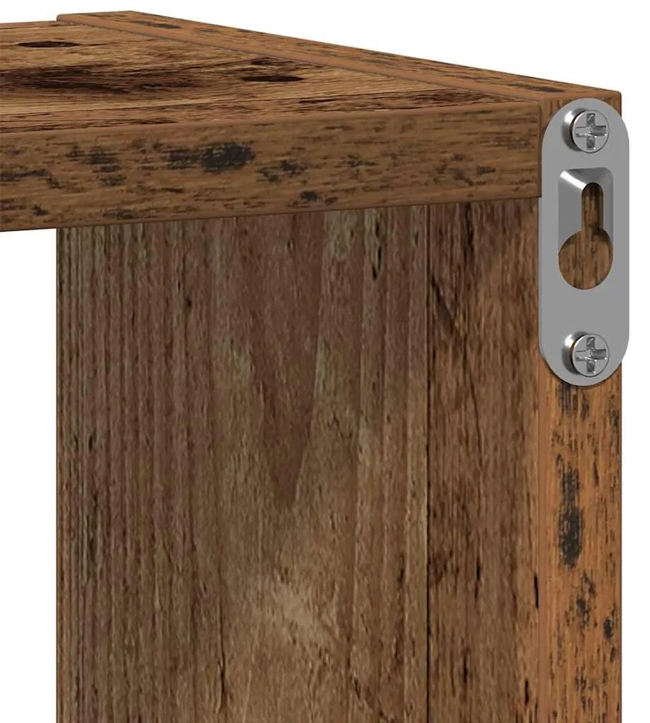 antik fa szerelt fa fali polc 75x16x55 cm
