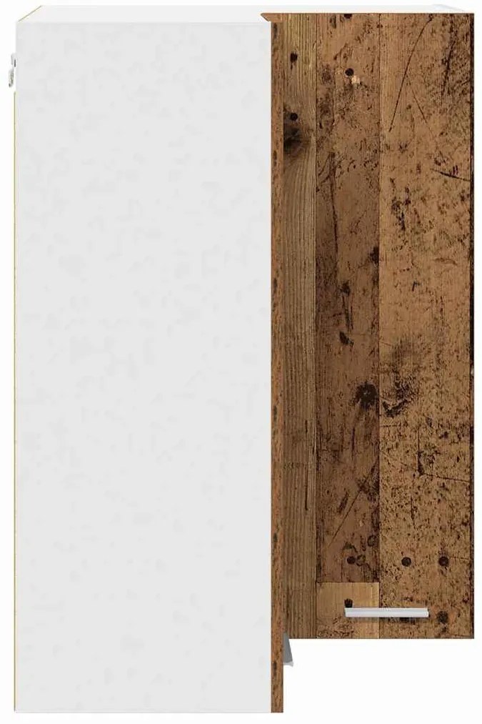 Függő szekrény Riga Régi fa és fehér 57 x 57 x 80 cm Faanyag