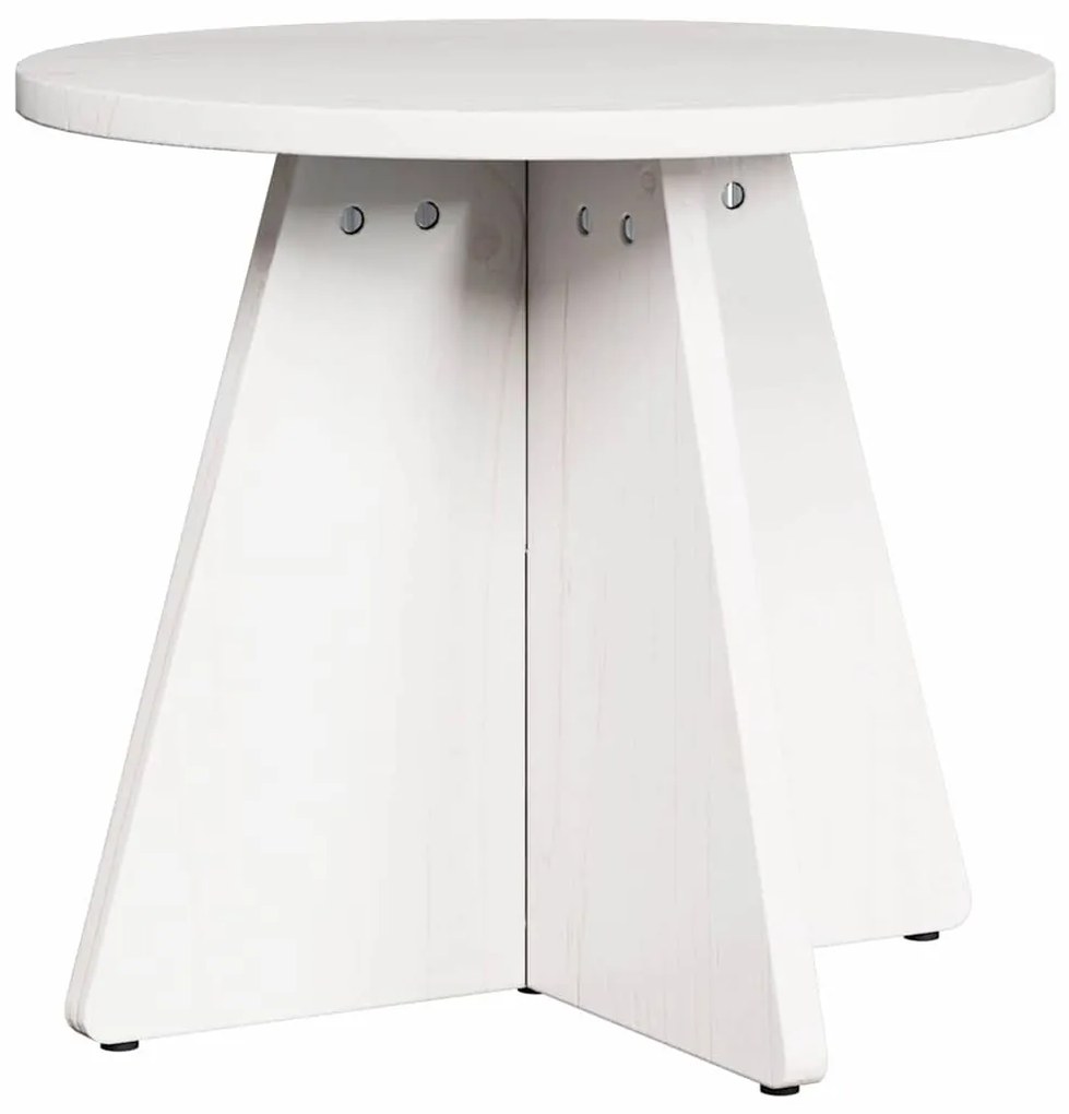 Dohányzóasztal 3 pcs Fehér 49 x 49 x 30 cm Tömör fenyőfa