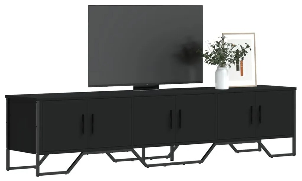 fekete szerelt fa TV-szekrény 180 x 34 x 41 cm
