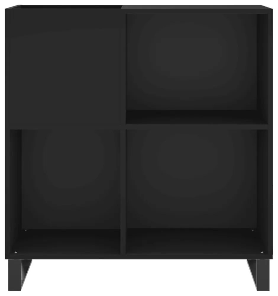 fekete szerelt fa hanglemezszekrény 84,5 x 38 x 89 cm
