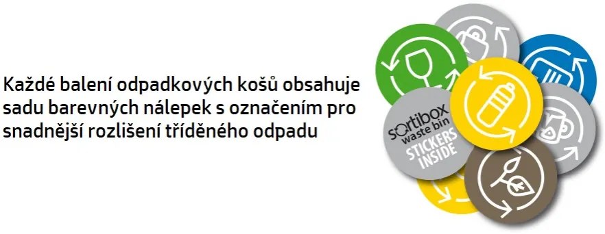 Prosperplast SORTIBOX 4 x 35 l szemetes kuka hamuszínű