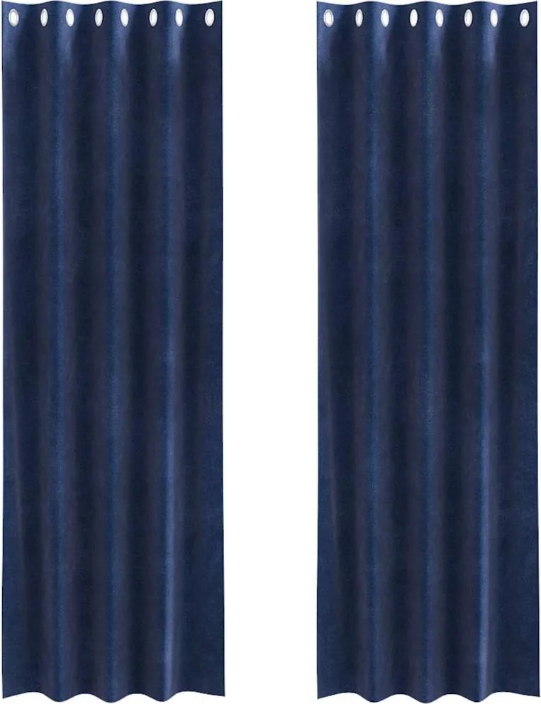 vidaXL Sötétítő függönyök 2 pcs Sötét kék 140 x 245 cm Bársony