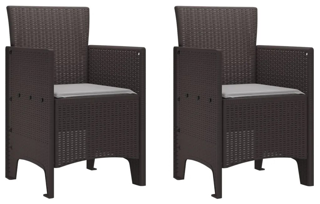 Kerti Szék 2-es Szett Barna Rattan Standard Tartós