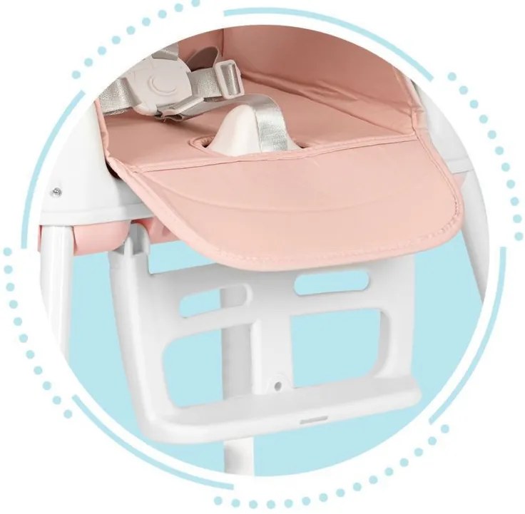 Összecsukható gyerek etetőszék 3 in 1 rózsaszín