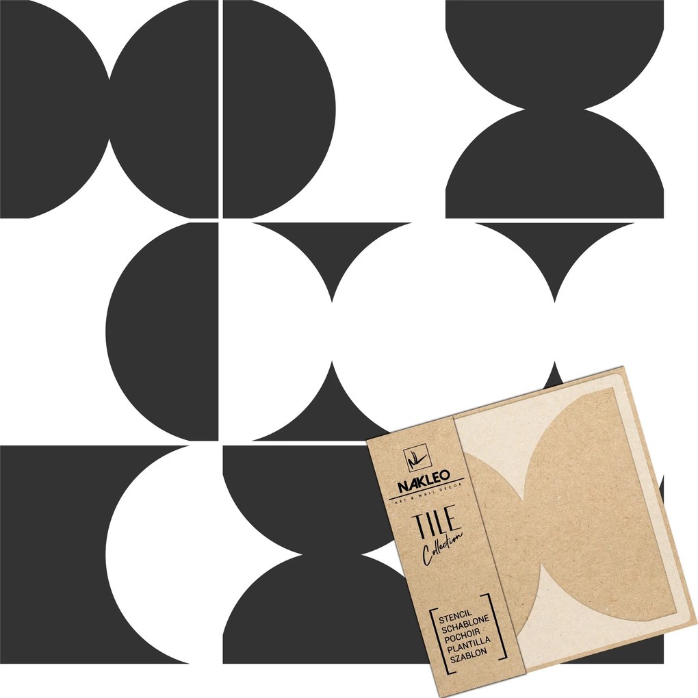 Festősablon Csempe Csempék Többször felhasználható 10x10cm Geometriai minta Coria