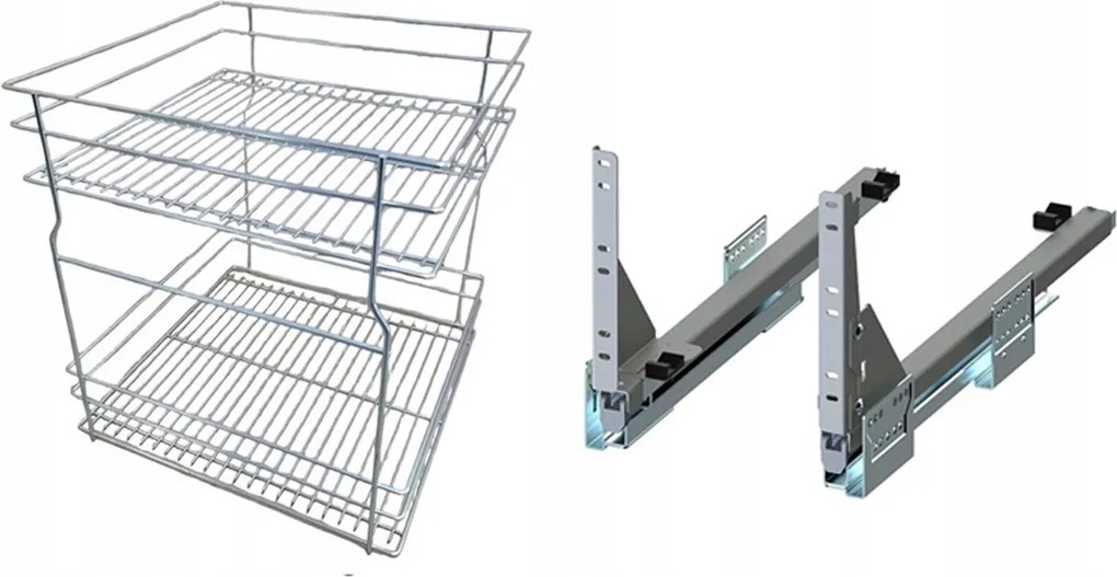 Cargo alsó szekrényhez 50cm 500 Króm hatás 2p push tip-on Rejs teljes kihúzás