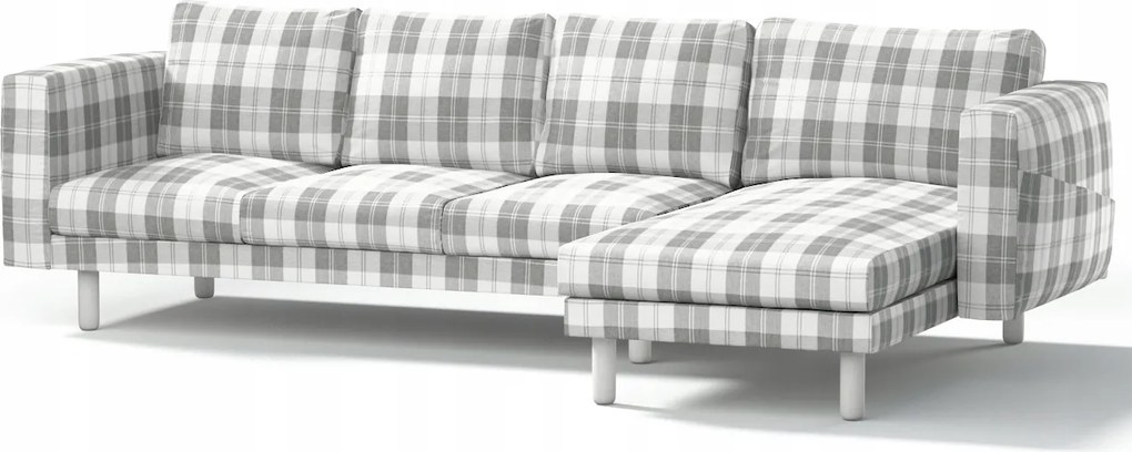 Dekoria Norsborg 4 személyes kanapé huzat Ikea székkel, szürke