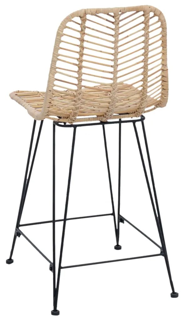 Bárszék 2 pcs Természetes 44,5 x 54,5 x 97,5 cm Rattan és Vas