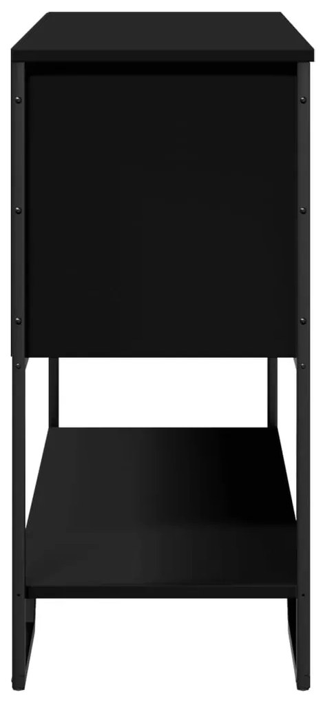 fekete szerelt fa tálalóasztal 100 x 35 x 74,5 cm