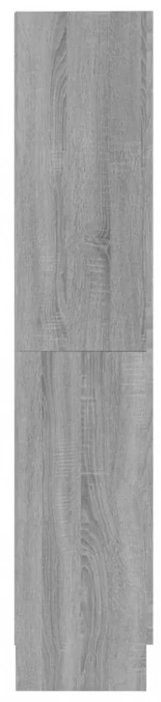 szürke sonoma színű szerelt fa könyvszekrény 82,5x30,5x150 cm