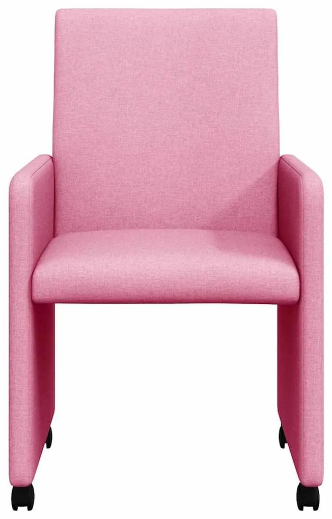 vidaXL Kerekes Étkező Székek 2 pcs Rózsaszín 57 x 66 x 94 cm szövet