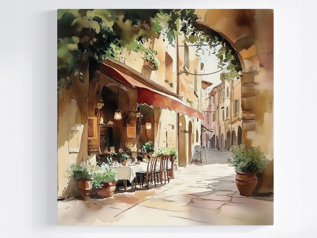 Poszter Város Utca Étterem Kávézó Trattoria 80x80