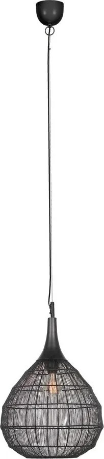 Matt fekete függőlámpa fém búrával Soraya – Trio