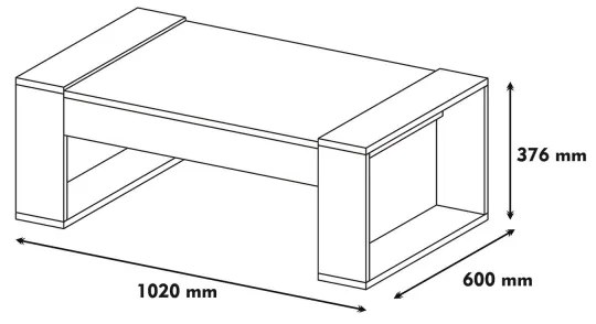 VENUS dohányzóasztal 38x102 cm krémbarna/barna