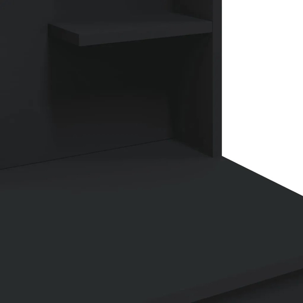 fekete fésülködőasztal LED-del 96x40x142 cm