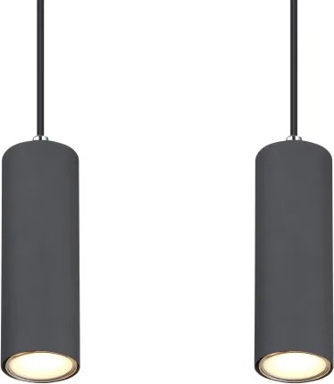 Globo 57911-4HG Függesztett lámpa fém grafit sötét, fém grafit, fekete PVC kábel, HxSzxM: 650x60x1200mm, fényforrás nélkül szállítva 4x GU10 35W 230V