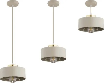 Brilagi - Kábeles függőlámpa SPRING 1xE27/60W/230V átm. 20 cm bézs/arany