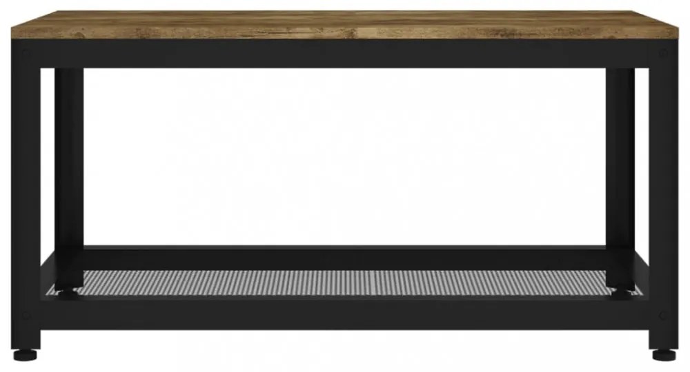sötétbarna és fekete MDF és vas dohányzóasztal 90x45x45 cm