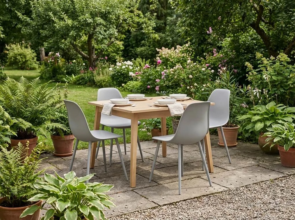 Étkezőszék OSAKA műanyag, világosszürke