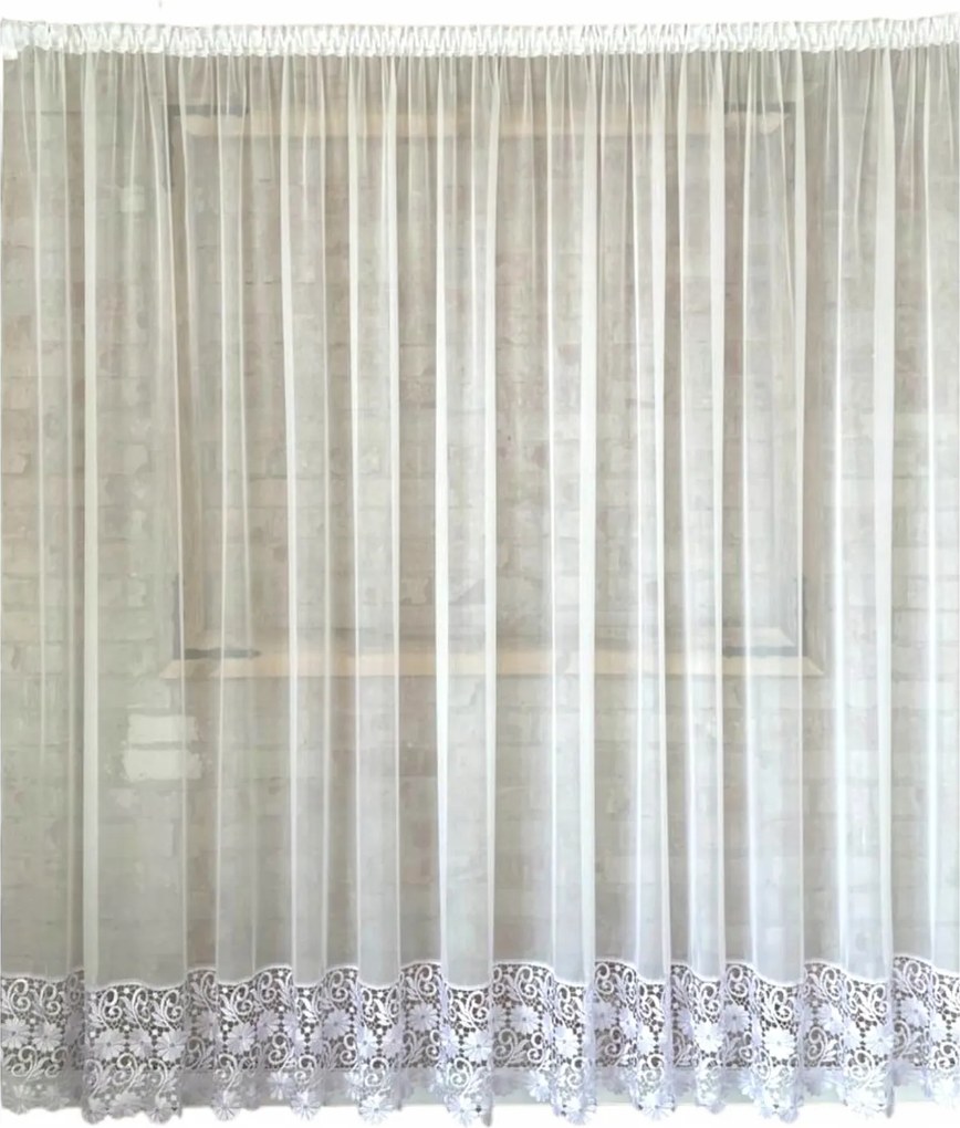 Kész függöny 500x245,erkély,fátyol, gip. virág 30cm