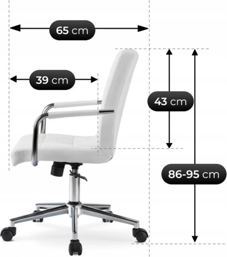 Forgószék ifjúsági fehér ökobőr. ASTRO