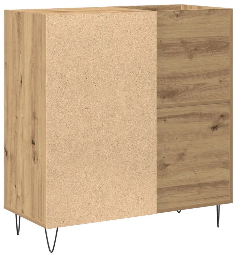 Rekordszekrény Fekete Tölgy 84,5x38x89 cm Műanyag Fa