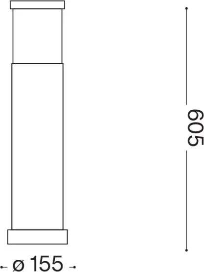 Ideal Lux - Kültéri lámpa TRONCO 1xE27/42W/230V 60 cm IP65 szürke