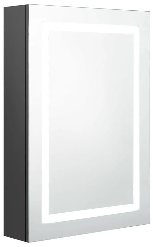szürke LED-es tükrös fürdőszobaszekrény 50 x 13 x 70 cm