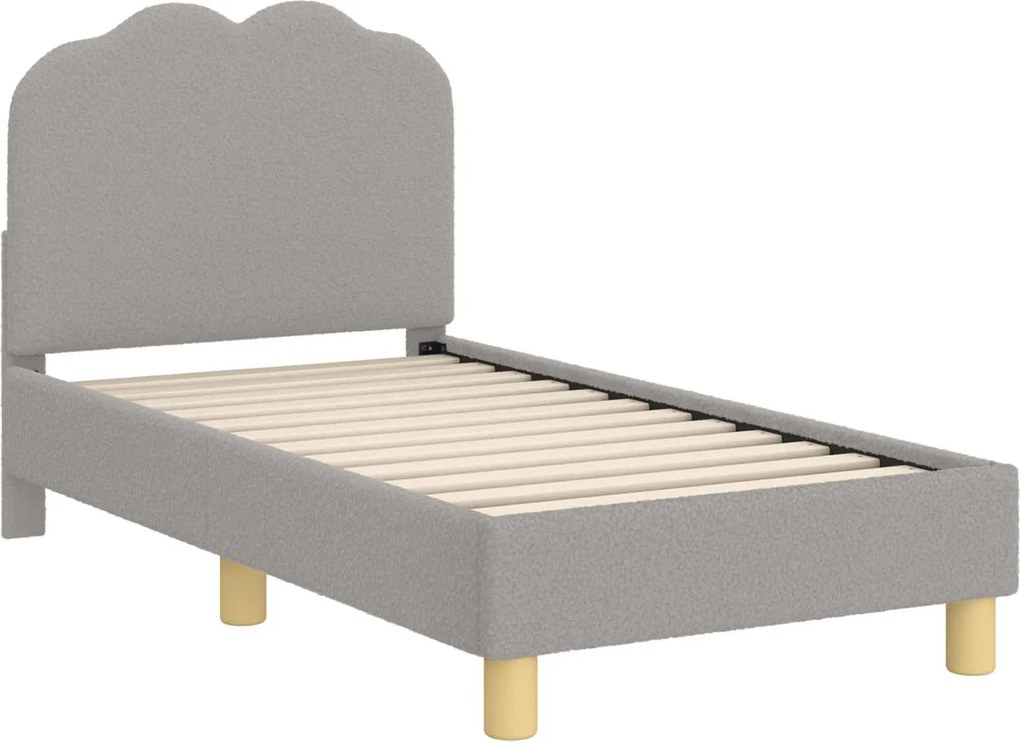 vidaXL Gyerekágy keret fejtámlával Világosszürke 70 x 140 cm