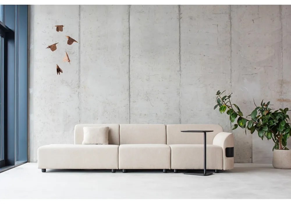 Világosszürke párna moduláris kanapéhoz gyapjú-len huzattal Hugg - Gazzda