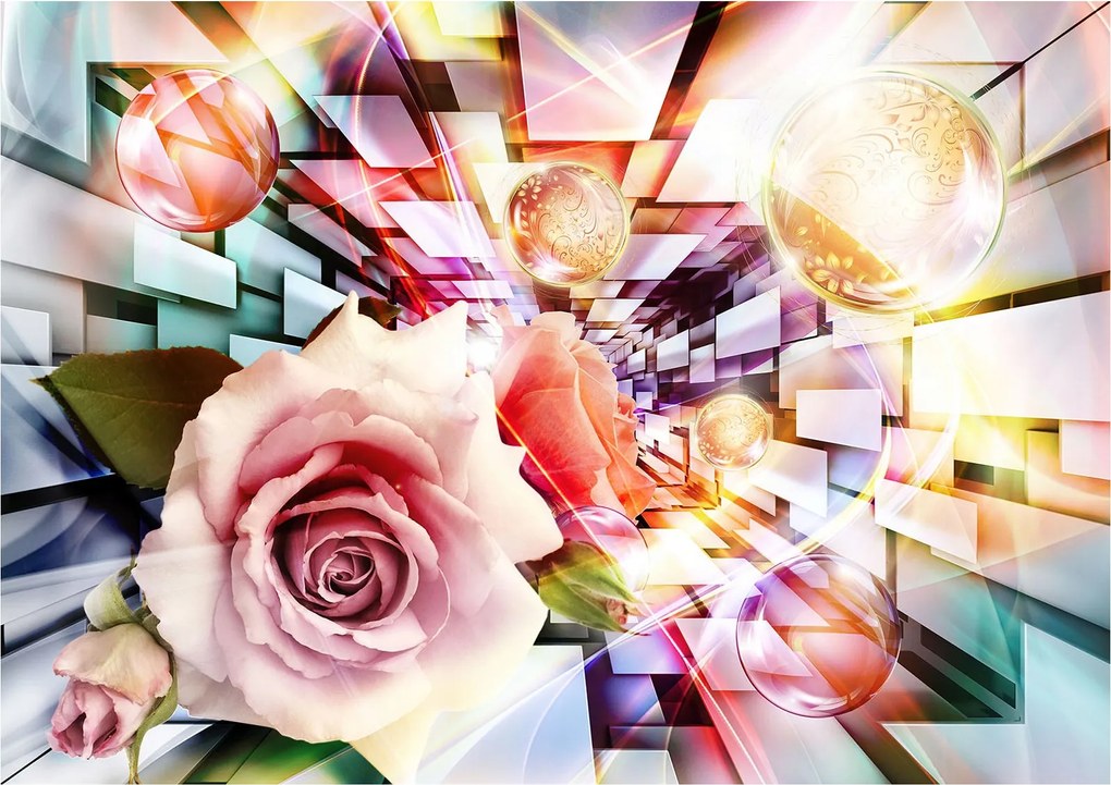 Fotótapéta Rózsa absztrakt vinil geometria 254x184 +ragasztó