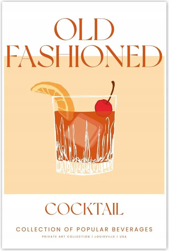 Poszterek 40x60 Drink Old Fashioned Alkoholos koktél