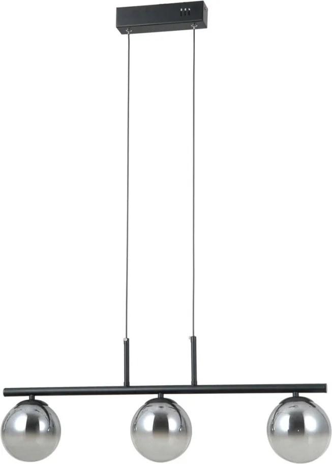 ITALUX PND-34381-3-BK VELADA Többágú Függesztett Lámpa Matt Fekete, Szürke LED IP20