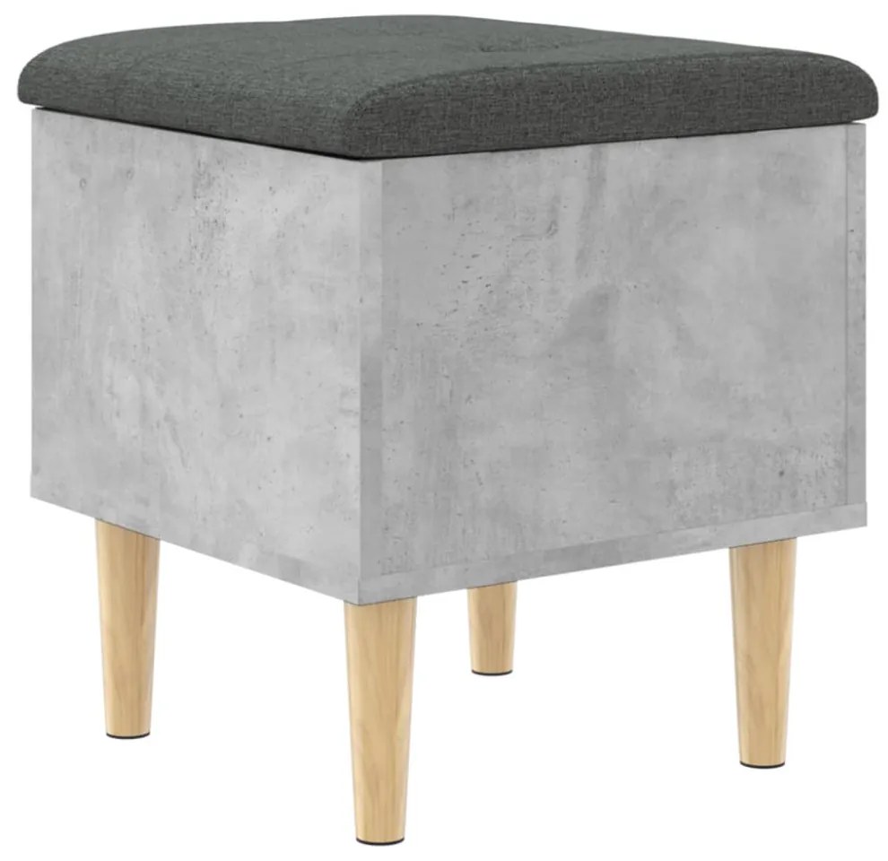 betonszürke szerelt fa tárolópad 42x42x46 cm
