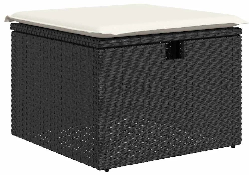 Kerti Kanapé Szett 5 pcs Fekete 233 x 117 x 85 cm Poli rattan