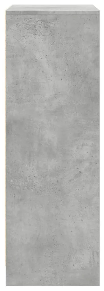 betonszürke szerelt fa tálalószekrény LED-del 77 x 34 x 100 cm