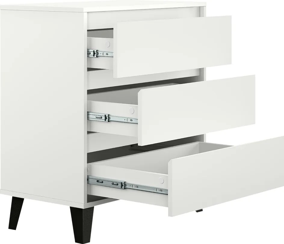 Komód, fehér, BOGAN NEW 3S70