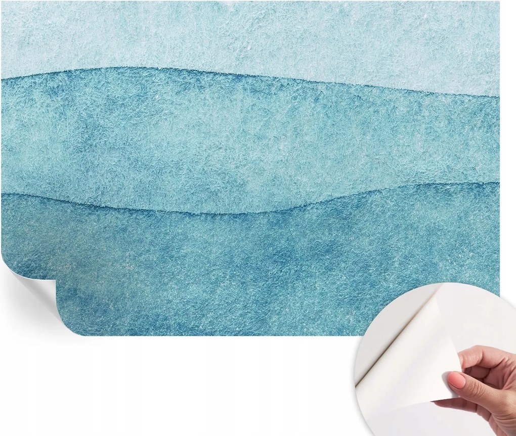 Öntapadós tapéta Divatos 3D fali ragasztóval Kék hullámok 104x70 cm