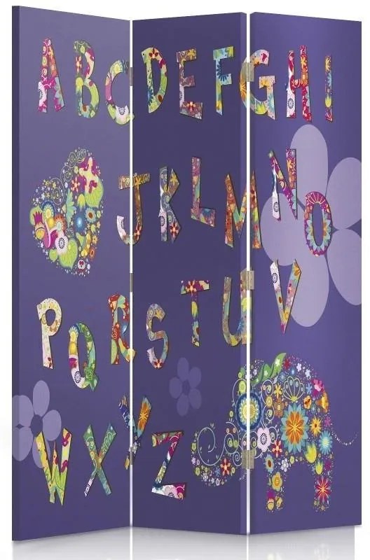 Gario Paraván Ábécé gyerekeknek Méret: 110 x 170 cm, Kivitelezés: Klasszikus paraván